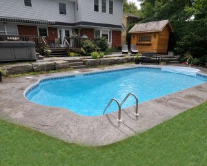 Inground pool in the backyard