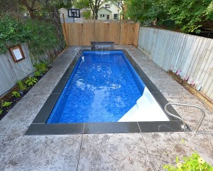 Square shaped inground pool