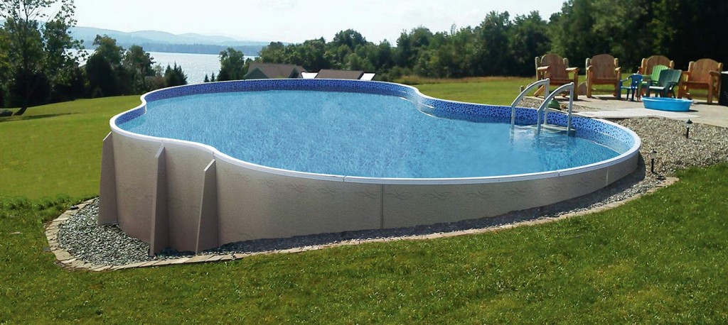 Above ground pool in the country