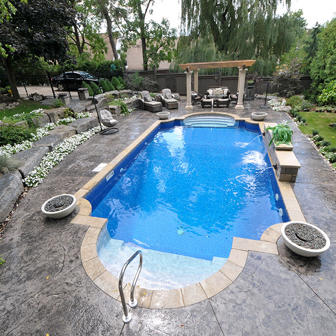 Roman shaped pool